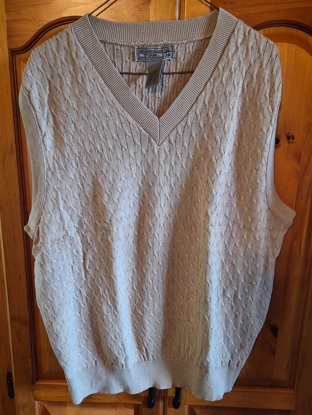 Vintage Grand Slam Tour Cable Knit Sweater Vest L